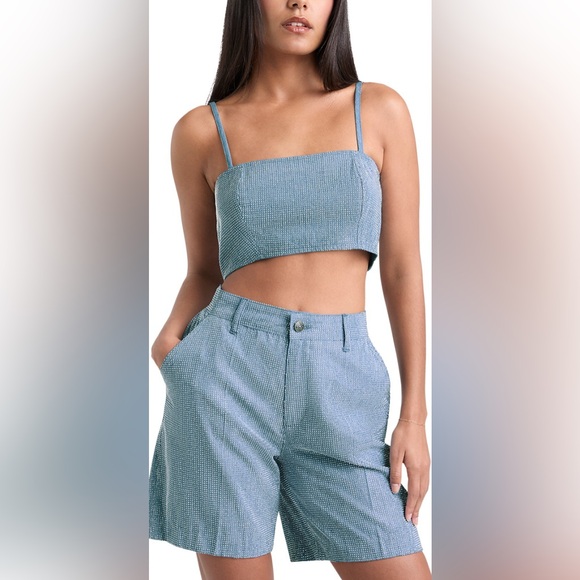 cinq a sept Tops - Cinq a Sept Nik Chambray Crop Top